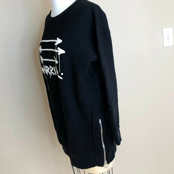 Soul Cycle Gregory Siff Womens Small Black Warrior Graphic Zipper Sweatshirt Top - Picture 8 of 12